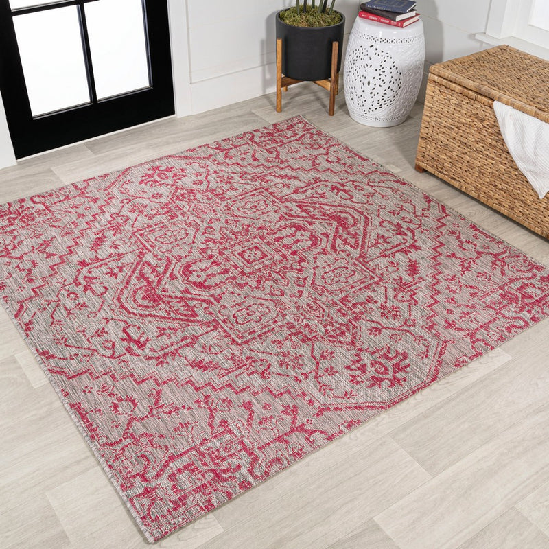 Estrella Bohemian Medallion Textured Weave Indoor/outdoor Square Rug