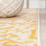 Estrella Bohemian Medallion Textured Weave Indoor/outdoor Round Rug