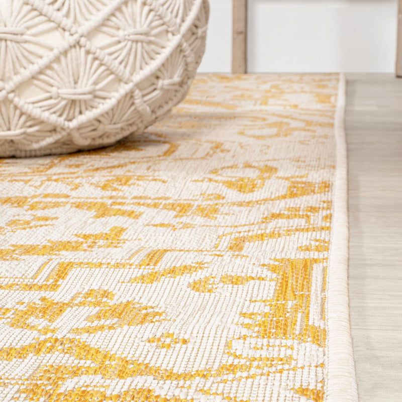 Estrella Bohemian Medallion Textured Weave Indoor/outdoor Round Rug