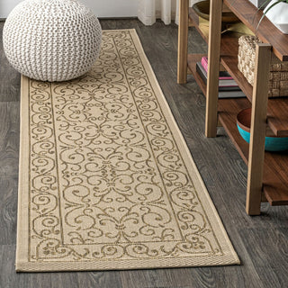 Charleston Vintage Filigree Textured Weave Indoor/outdoor Runner Rug