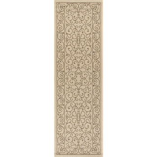 Charleston Vintage Filigree Textured Weave Indoor/outdoor Runner Rug