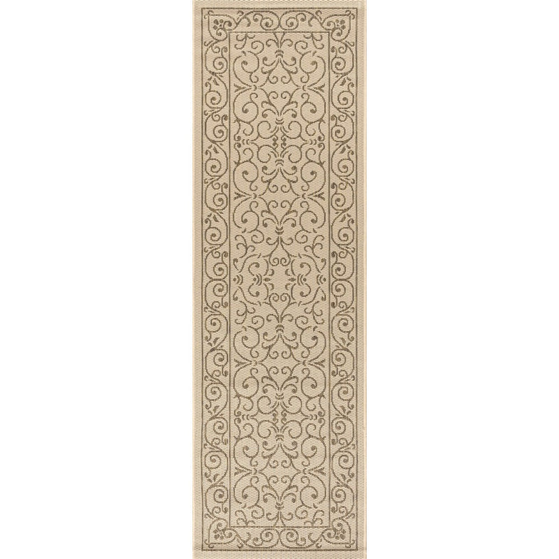 Charleston Vintage Filigree Textured Weave Indoor/outdoor Runner Rug