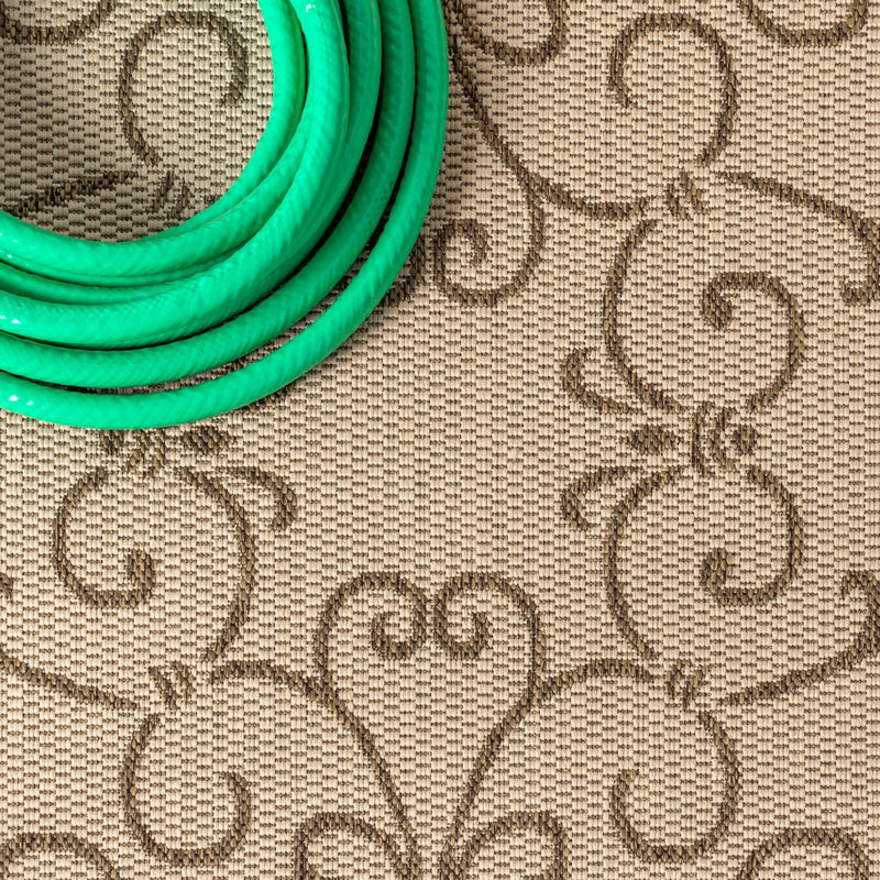 Charleston Vintage Filigree Textured Weave Indoor/outdoor Runner Rug