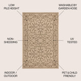 Charleston Vintage Filigree Textured Weave Indoor/outdoor Area Rug