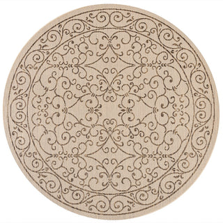 Charleston Vintage Filigree Textured Weave Indoor/outdoor Round Rug