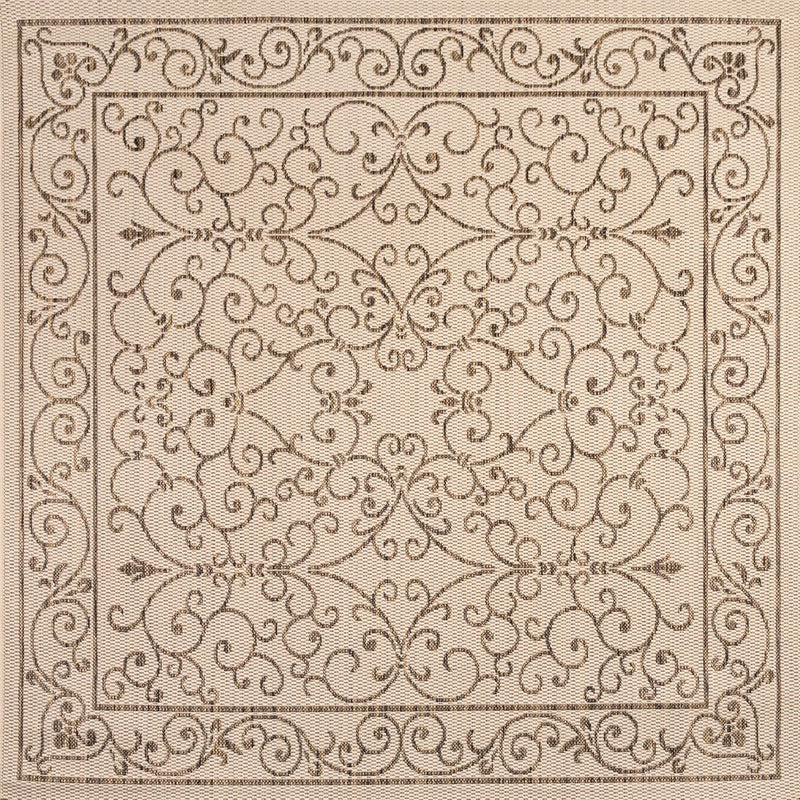 Charleston Vintage Filigree Textured Weave Indoor/outdoor Square Rug