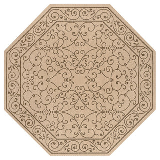 Charleston Vintage Filigree Textured Weave Indoor/outdoor Octagon Rug