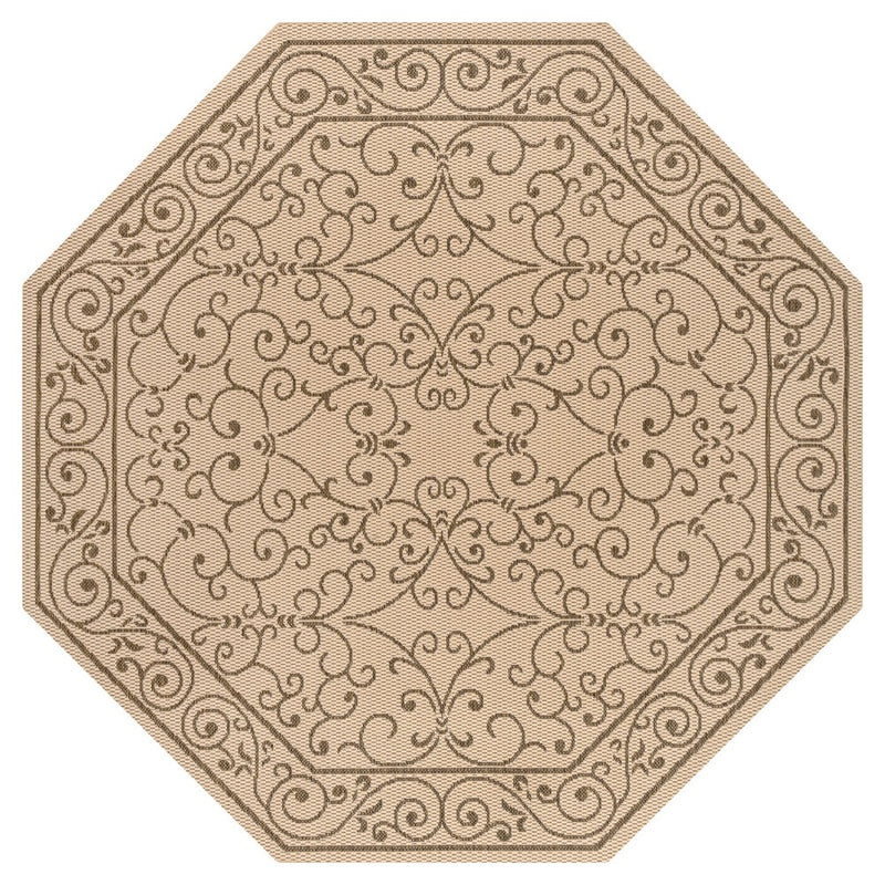 Charleston Vintage Filigree Textured Weave Indoor/outdoor Octagon Rug