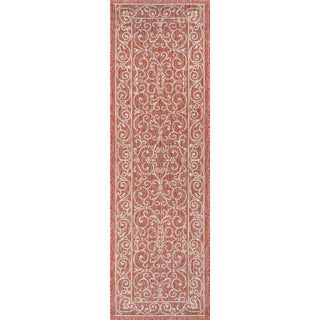 Charleston Vintage Filigree Textured Weave Indoor/outdoor Runner Rug