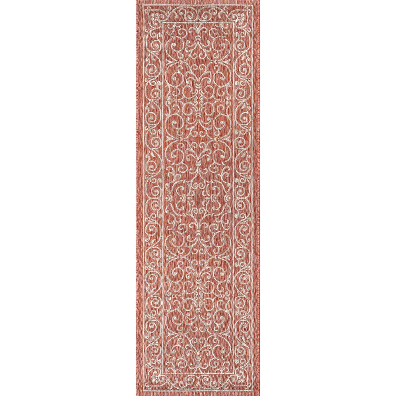 Charleston Vintage Filigree Textured Weave Indoor/outdoor Runner Rug