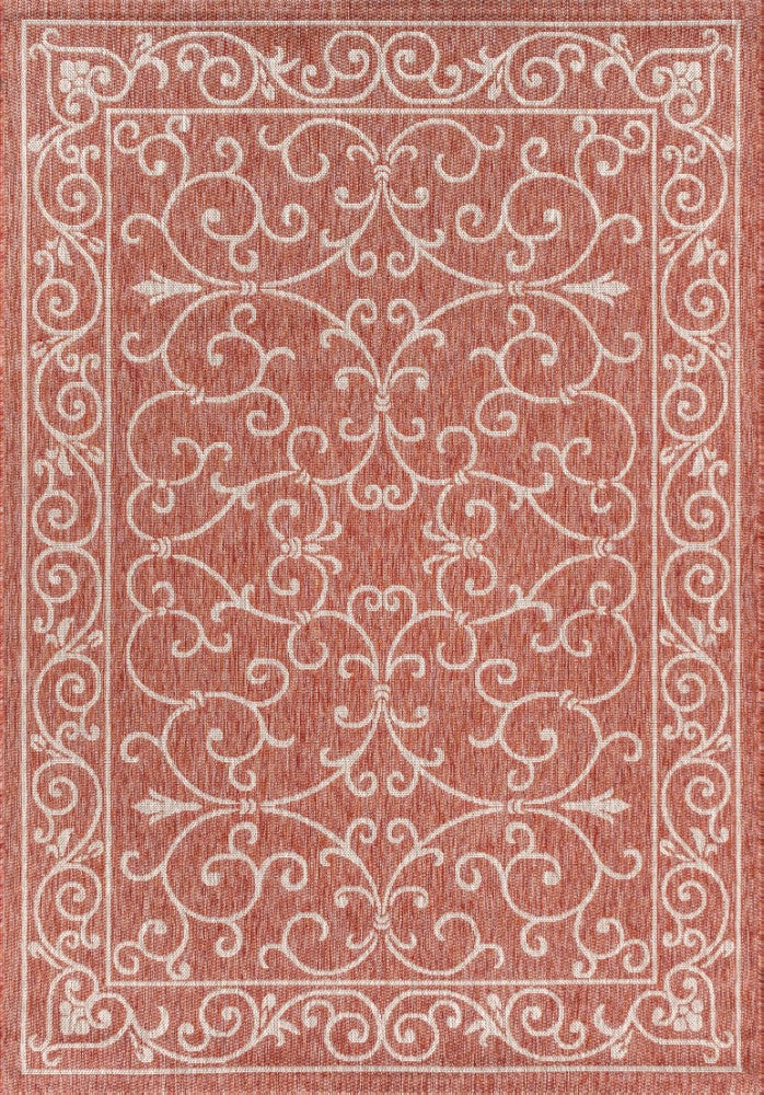 Charleston Vintage Filigree Textured Weave Indoor/outdoor Area Rug