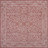 Charleston Vintage Filigree Textured Weave Indoor/outdoor Square Rug