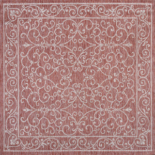 Charleston Vintage Filigree Textured Weave Indoor/outdoor Square Rug