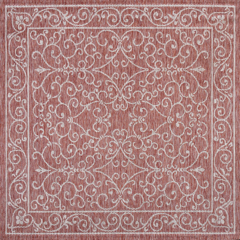 Charleston Vintage Filigree Textured Weave Indoor/outdoor Square Rug