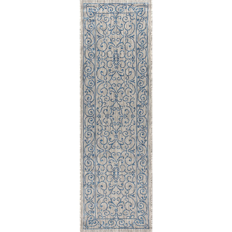 Charleston Vintage Filigree Textured Weave Indoor/outdoor Runner Rug