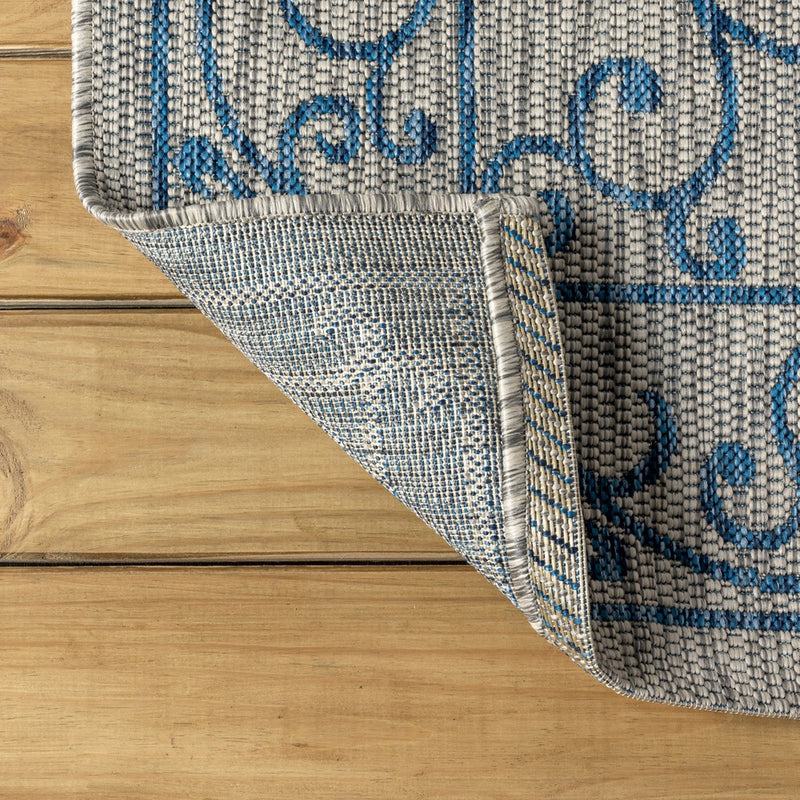 Charleston Vintage Filigree Textured Weave Indoor/outdoor Runner Rug