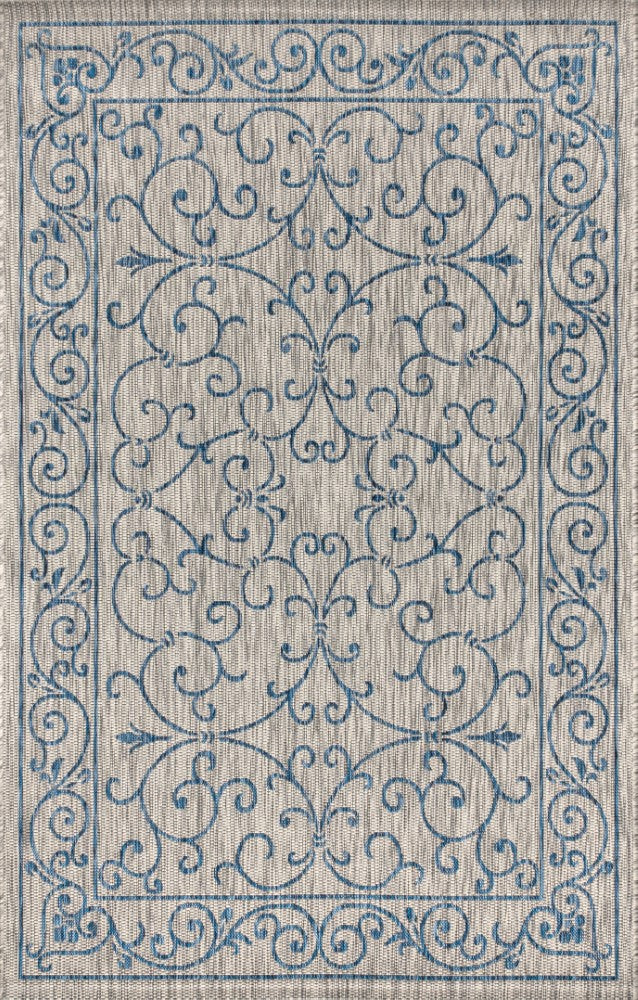 Charleston Vintage Filigree Textured Weave Indoor/outdoor Area Rug