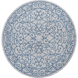 Charleston Vintage Filigree Textured Weave Indoor/outdoor Round Rug