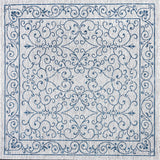 Charleston Vintage Filigree Textured Weave Indoor/outdoor Square Rug