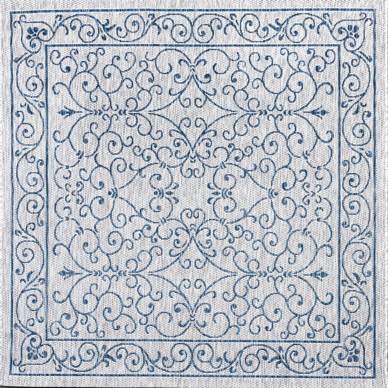 Charleston Vintage Filigree Textured Weave Indoor/outdoor Square Rug