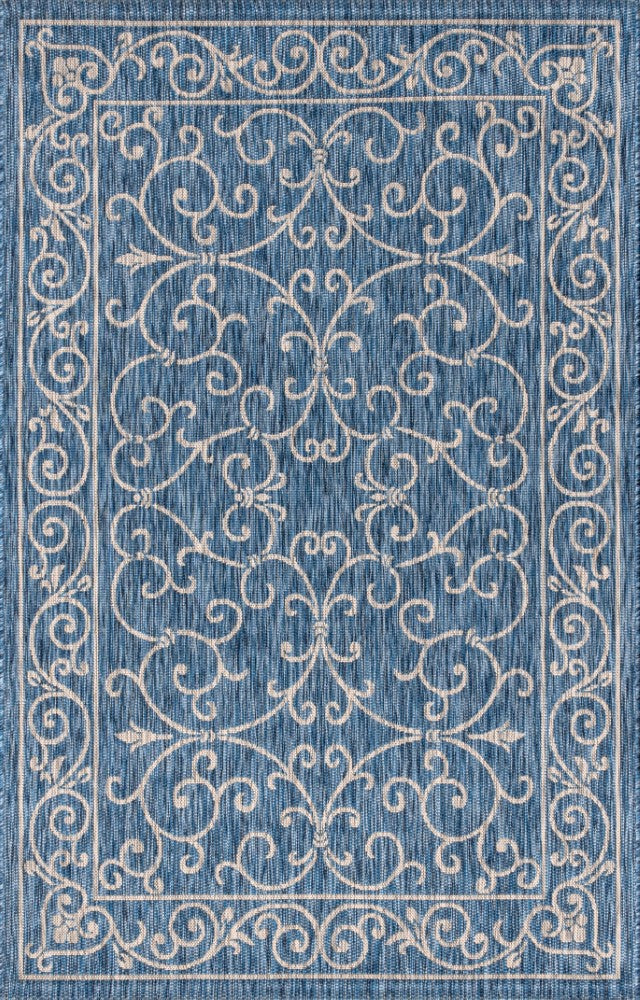 Charleston Vintage Filigree Textured Weave Indoor/outdoor Area Rug