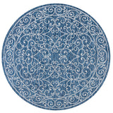 Charleston Vintage Filigree Textured Weave Indoor/outdoor Round Rug