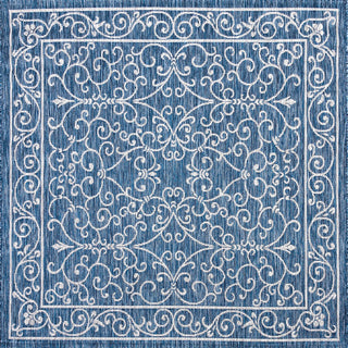 Charleston Vintage Filigree Textured Weave Indoor/outdoor Square Rug