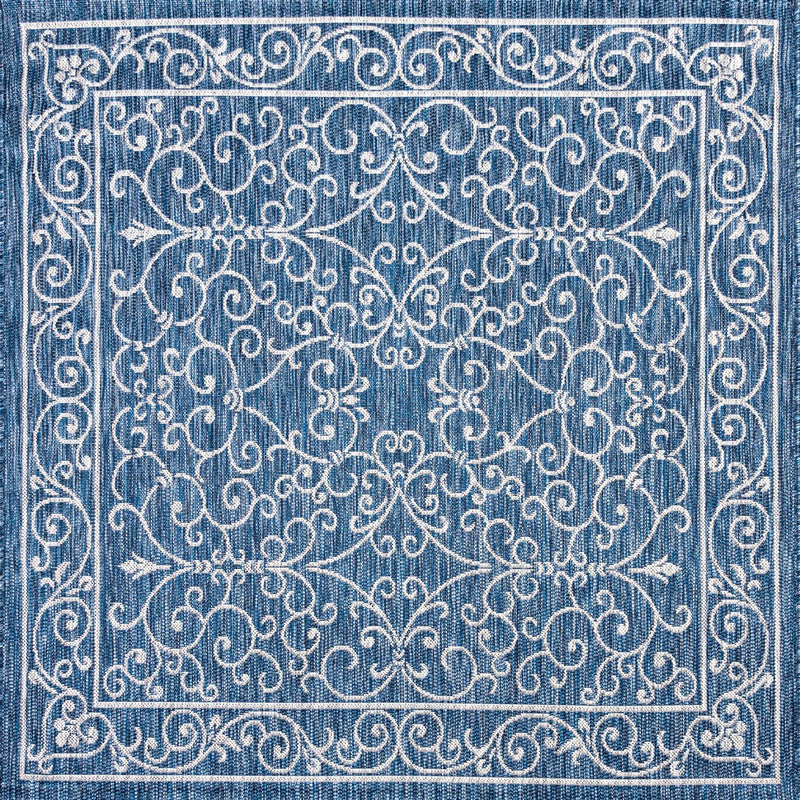 Charleston Vintage Filigree Textured Weave Indoor/outdoor Square Rug