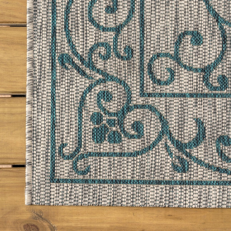 Charleston Vintage Filigree Textured Weave Indoor/outdoor Area Rug