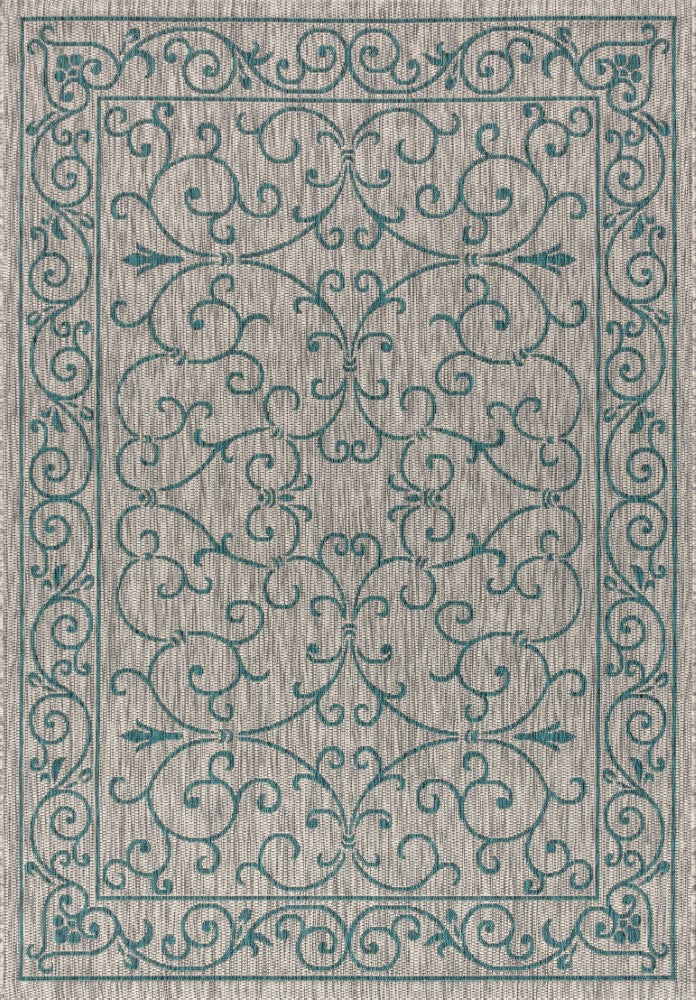 Charleston Vintage Filigree Textured Weave Indoor/outdoor Area Rug