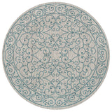 Charleston Vintage Filigree Textured Weave Indoor/outdoor Round Rug