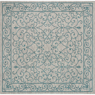 Charleston Vintage Filigree Textured Weave Indoor/outdoor Square Rug