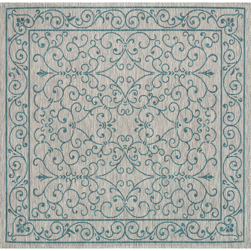 Charleston Vintage Filigree Textured Weave Indoor/outdoor Octagon Rug