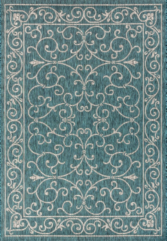 Charleston Vintage Filigree Textured Weave Indoor/outdoor Area Rug