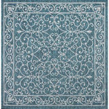 Charleston Vintage Filigree Textured Weave Indoor/outdoor Square Rug