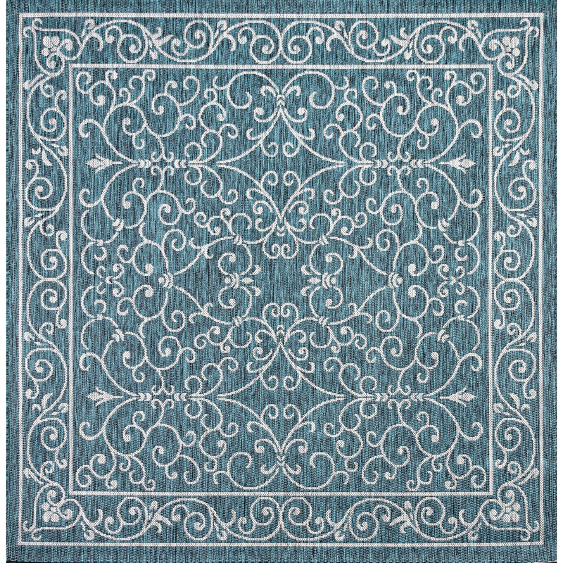 Charleston Vintage Filigree Textured Weave Indoor/outdoor Square Rug