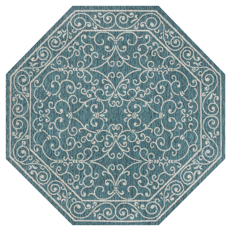 Charleston Vintage Filigree Textured Weave Indoor/outdoor Octagon Rug
