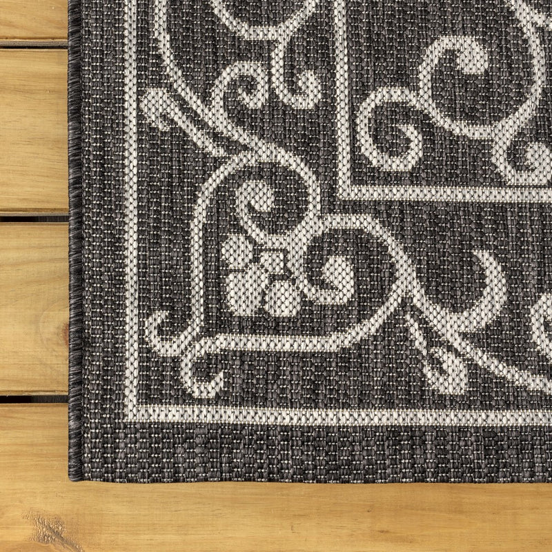 Charleston Vintage Filigree Textured Weave Indoor/outdoor Area Rug