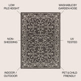 Charleston Vintage Filigree Textured Weave Indoor/outdoor Area Rug