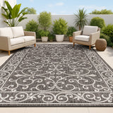 Charleston Vintage Filigree Textured Weave Indoor/outdoor Area Rug