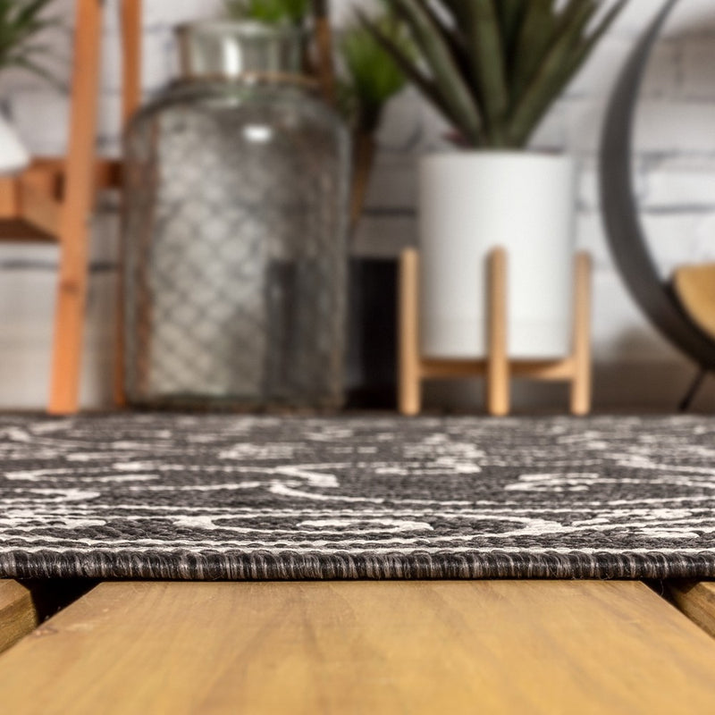 Charleston Vintage Filigree Textured Weave Indoor/outdoor Octagon Rug