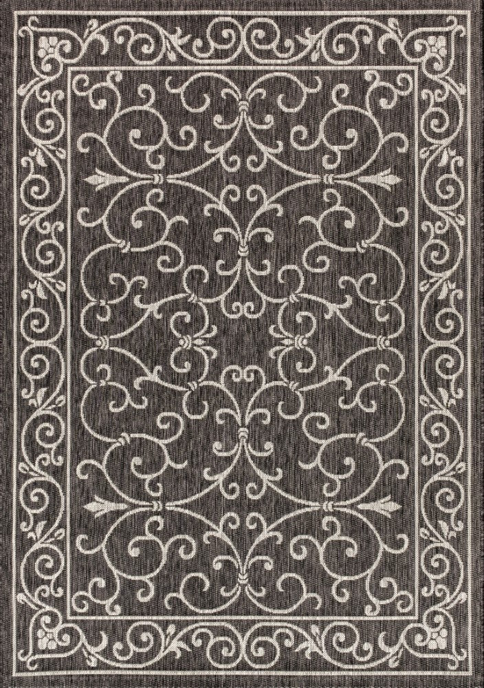 Charleston Vintage Filigree Textured Weave Indoor/outdoor Area Rug