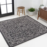 Charleston Vintage Filigree Textured Weave Indoor/outdoor Square Rug