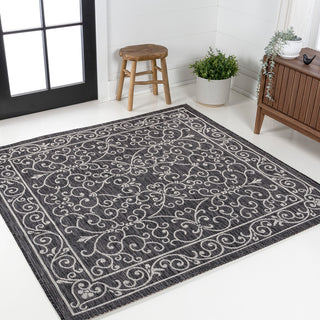 Charleston Vintage Filigree Textured Weave Indoor/outdoor Square Rug