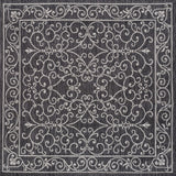 Charleston Vintage Filigree Textured Weave Indoor/outdoor Square Rug