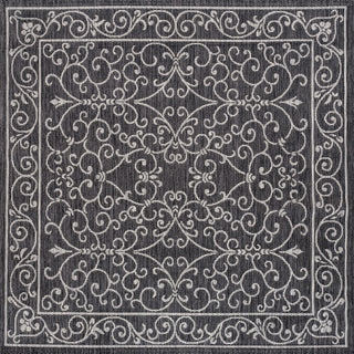 Charleston Vintage Filigree Textured Weave Indoor/outdoor Square Rug