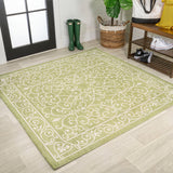Charleston Vintage Filigree Textured Weave Indoor/outdoor Square Rug
