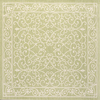 Charleston Vintage Filigree Textured Weave Indoor/outdoor Square Rug