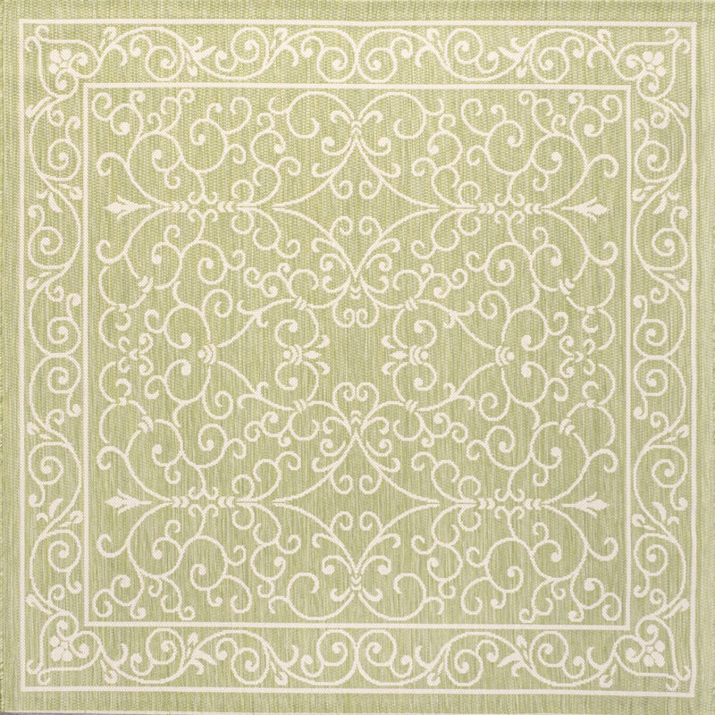 Charleston Vintage Filigree Textured Weave Indoor/outdoor Square Rug