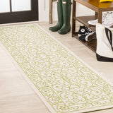 Charleston Vintage Filigree Textured Weave Indoor/outdoor Runner Rug